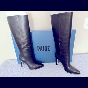 Paige Hannah Knee High Stiletto Boots 4” heel / Size 9 / 15 1/2" shaft; 15" calf